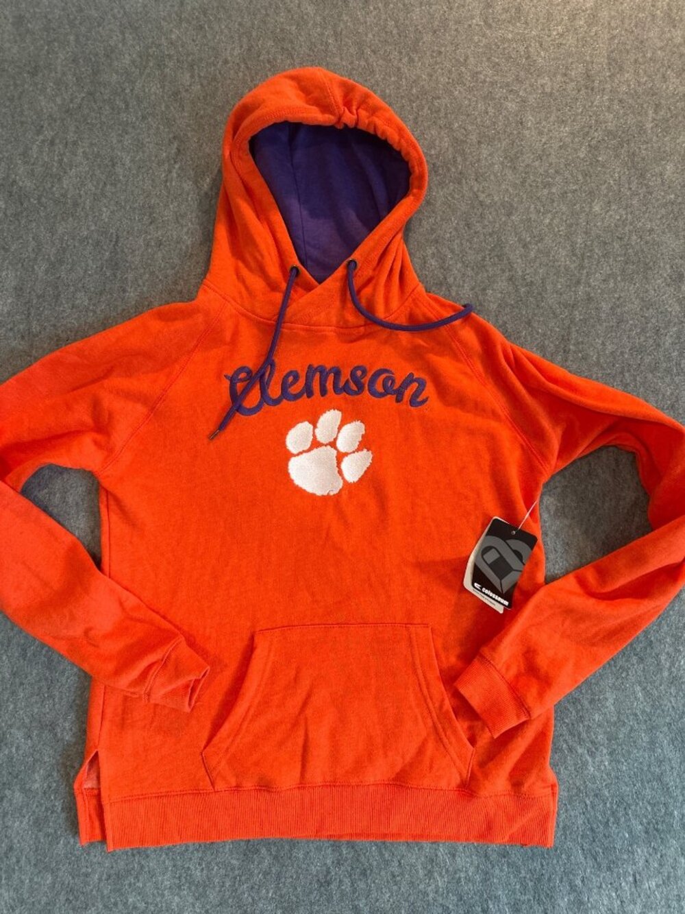 Clemson Womens Orange Hoodie Sweatshirt By Colosseum Small NWT